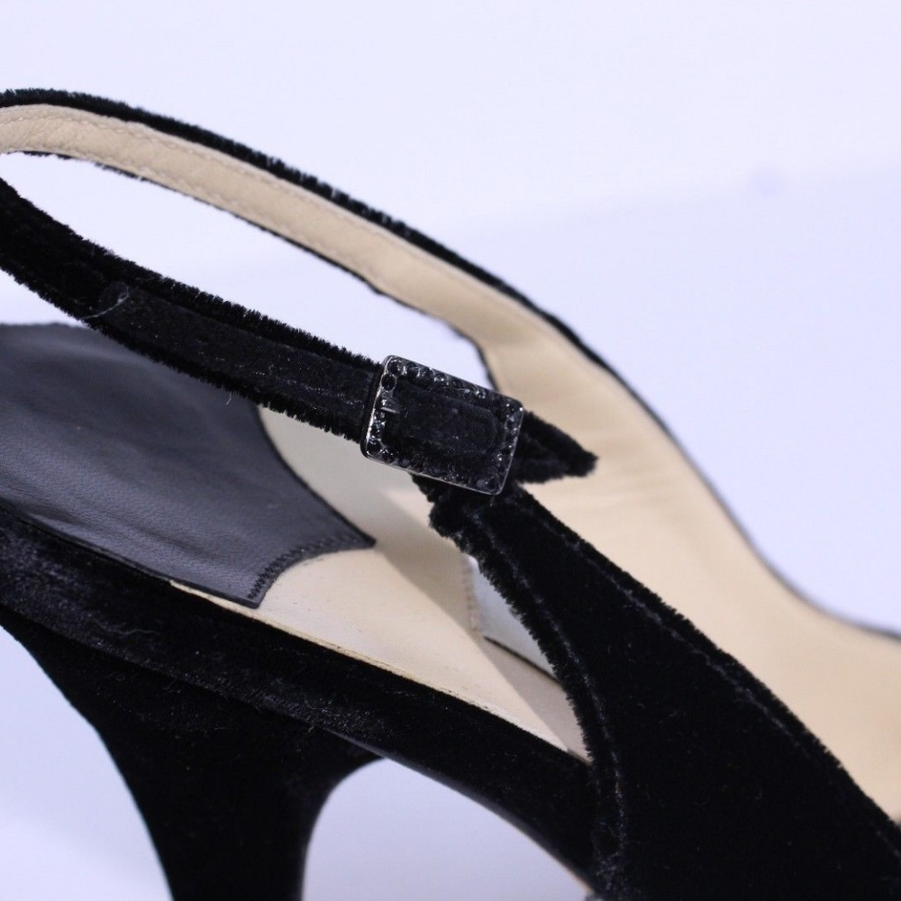 *SOLD* Jimmy Choo Black Velvet Open Toe - Picture 5 of 7